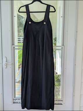 J. Jill 100% Linen / Cotton Lined/ Maxi Dress Black 10P Like New
